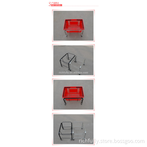 Cheap Price Stackable Shopping Basket Rack, Iron Basket Holder